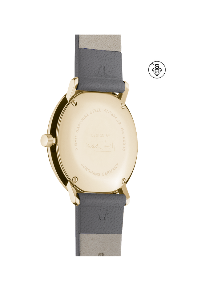 'wristwatch max bill' ø 32.7mm, dial, gold-plated, quartz movement