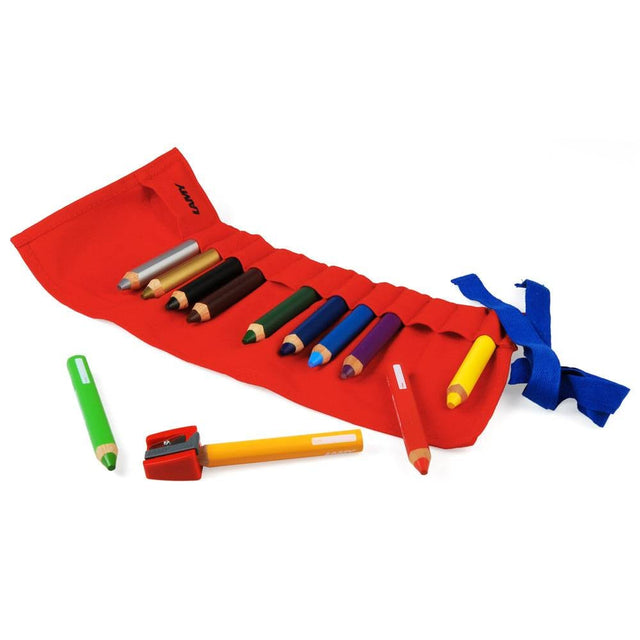 'lamy 3plus' colored pencil roll with sharpener