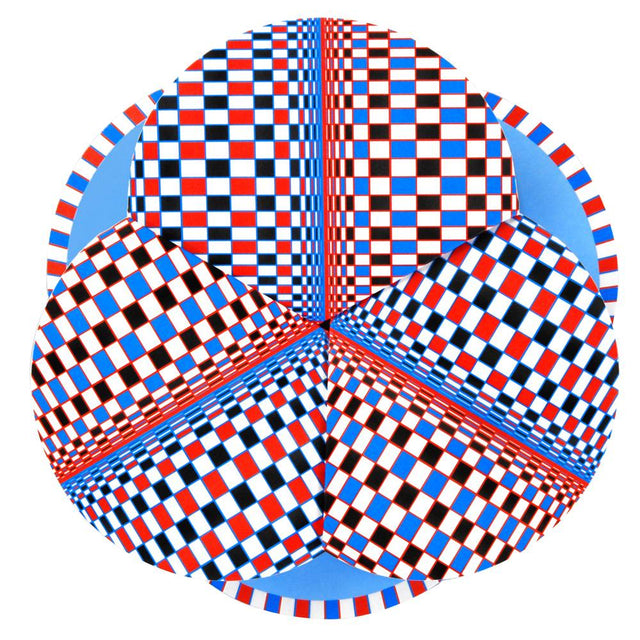 'folding card optical caro' orange/blue