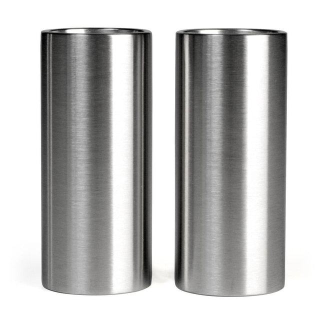 stelton | cylinda line salt + pepper shakers | design arne jacobsen