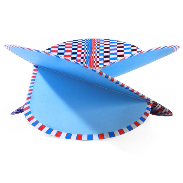 folding card | optical caro orange|blue – design kirstin hoevermann