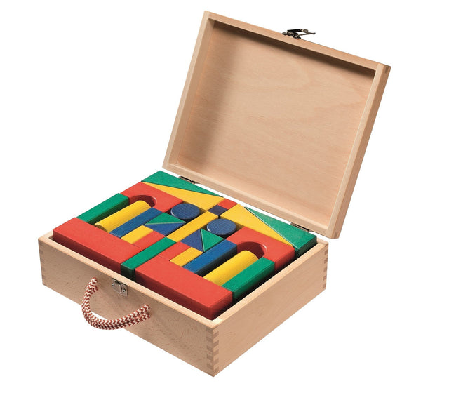 diaconie de la maison fraternelle | Coffret de blocs de construction avec 60 blocs de construction Froebel 50 mm, colorés | conception friedrich fröbel