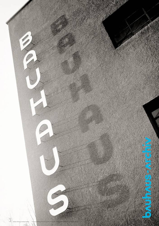 poster: bauhaus lettering at the bauhaus dessau