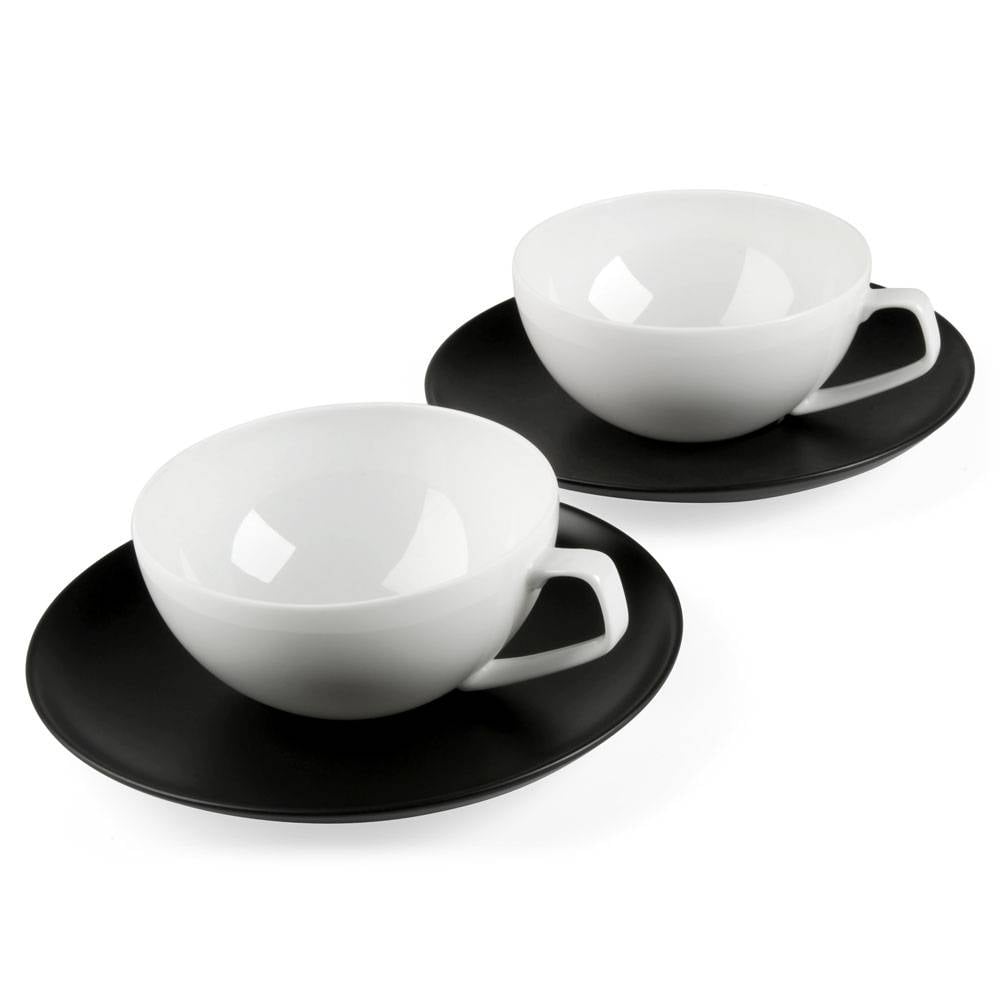tac tasse weiß mit untertasse schwarz | 1 stück