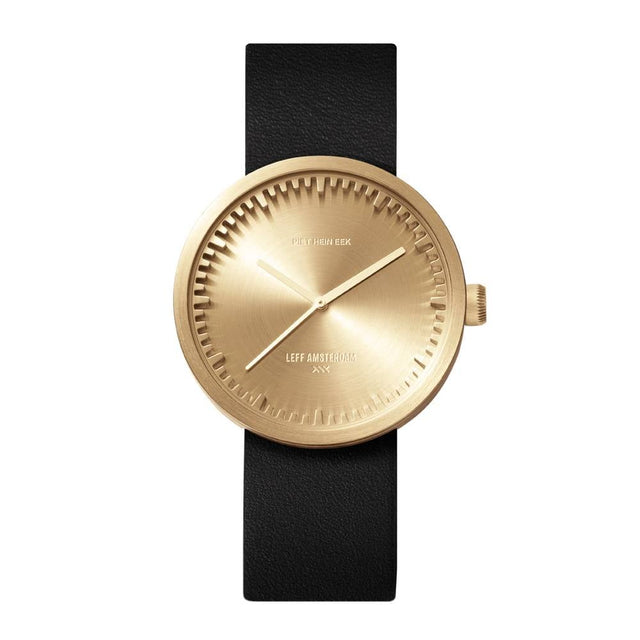 leff | tube watch, ø 38mm, messing | design piet hein eek