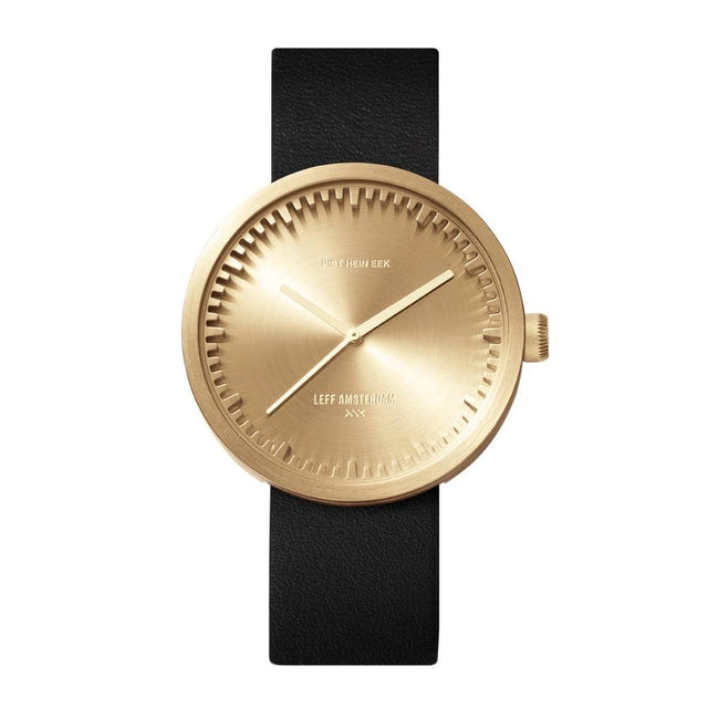 leff | tube watch, ø 42mm, brass | design piet hein eek